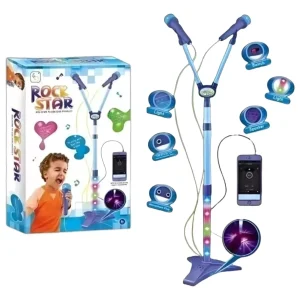 Micrófono Karaoke Infantil Doble Con Luces