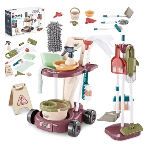 Set Carrito De Aseo Limpieza Didáctico Para Niños